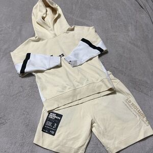 Zara Cream Hoodie and Shorts Set